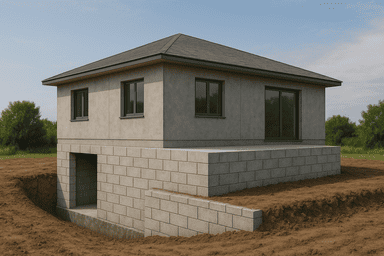 ФБС с подвалом 10×14 м